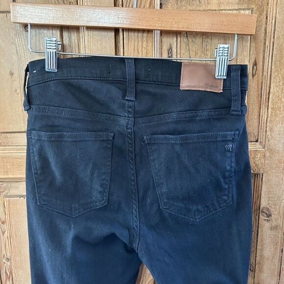 Madewell 26 Jeans Black Denim High Rise 9” Skinny Button‎ Zipper Pockets Lunar - Picture 7 of 11